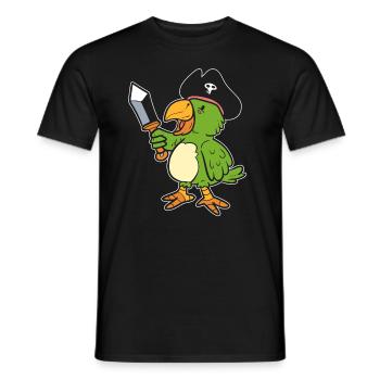 Papageipirat Ornithologe - Männer T-Shirt - Schwarz - Vorne - AI Model Male 178 light (178cm)