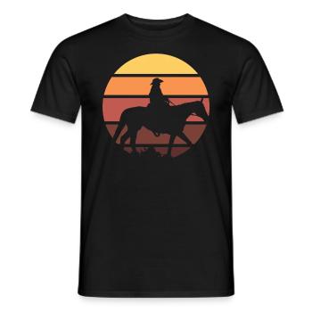 Western Cowboy Reiter - Männer T-Shirt - Schwarz - Vorne - AI Model Male 178 light (178cm)