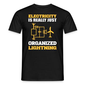 Lustiger Elektriker Elektrischer Superintendent - Männer T-Shirt - Schwarz - Vorne - AI Model Male 178 light (178cm)