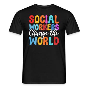 Social Workers Change The World Fallbearbeiter - Männer T-Shirt - Schwarz - Vorne - AI Model Male 178 light (178cm)