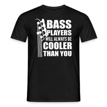Lustiger Bassgitarrist Instrumentalist - Männer T-Shirt - Schwarz - Vorne - AI Model Male 178 light (178cm)