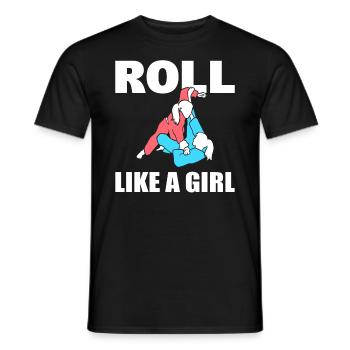 Roll Like A Girl Jujitsuka - Männer T-Shirt - Schwarz - Vorne - AI Model Male 178 light (178cm)