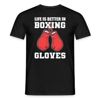 Boxhandschuhe Professioneller Kickboxer - Männer T-Shirt - Schwarz - Vorne - AI Model Male 178 light (178cm)