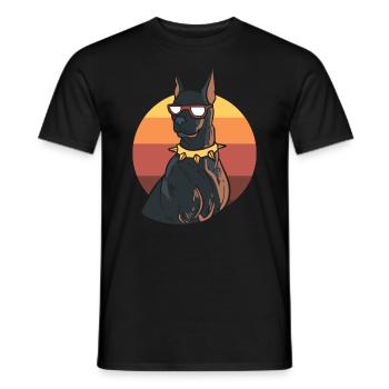 Cooler Dobermann Polizeibeamter - Männer T-Shirt - Schwarz - Vorne - AI Model Male 178 light (178cm)