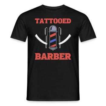Tattooed Barber Gent's Friseur - Männer T-Shirt - Schwarz - Vorne - AI Model Male 178 light (178cm)