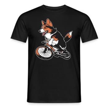 Corgi Rider Biker - Männer T-Shirt - Schwarz - Vorne - AI Model Male 178 light (178cm)