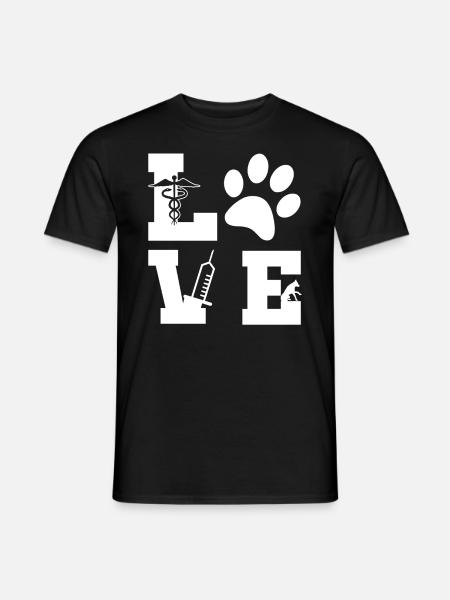 Tierliebhaber Veterinärassistent - Männer T-Shirt - Schwarz