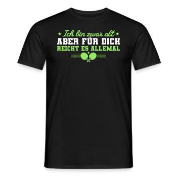 Ich bin zwar alt Lustiges Tischtennis - Männer T-Shirt - Schwarz - Vorne - AI Model Male 178 light (178cm)