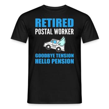 Lustiger pensionierter Postarbeiter Briefträger - Männer T-Shirt - Schwarz - Vorne - AI Model Male 178 light (178cm)