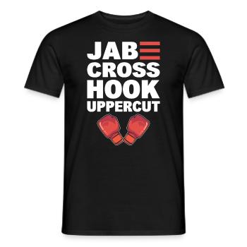 Jab Cross Hook Uppercut Professioneller Kickboxer - Männer T-Shirt - Schwarz - Vorne - AI Model Male 178 light (178cm)