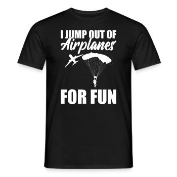 I Jump Out Of The Airplanes For Fun Fallschirm - Männer T-Shirt - Schwarz - Vorne - AI Model Male 178 light (178cm)