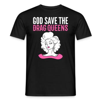 God Save The Drag Queens Weiblicher Imitator - Männer T-Shirt - Schwarz - Vorne - AI Model Male 178 light (178cm)