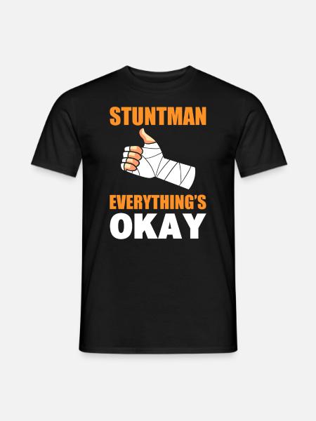 Lustiger Stuntman - Männer T-Shirt - Schwarz