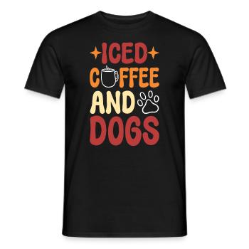 Ice Coffee And Dogs Kaffee-Barista - Männer T-Shirt - Schwarz - Vorne - AI Model Male 178 light (178cm)