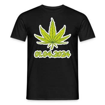 01.04.2024 Deutschland - Männer T-Shirt - Schwarz - Vorne - AI Model Male 178 light (178cm)