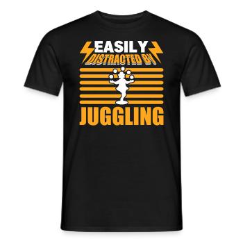 Easily Distracted By Juggling Zirkusartist - Männer T-Shirt - Schwarz - Vorne - AI Model Male 178 light (178cm)