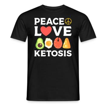Peace Love Ketosis Fitness-Fanatiker - Männer T-Shirt - Schwarz - Vorne - AI Model Male 178 light (178cm)