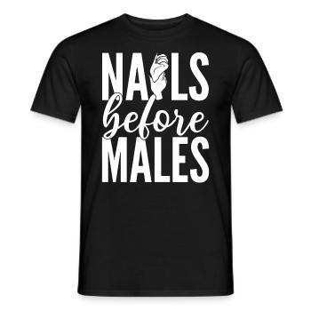 Nails Before Males Kosmetikerin - Männer T-Shirt - Schwarz - Vorne - AI Model Male 178 light (178cm)
