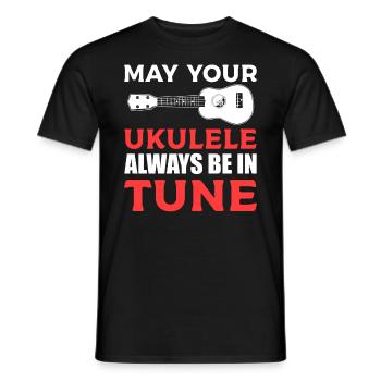 Lustiger Ukelele-Spieler Ukelele - Männer T-Shirt - Schwarz - Vorne - AI Model Male 178 light (178cm)