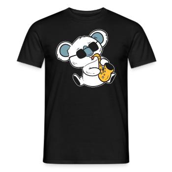 Koala spielt Saxophon Bandmitglied - Männer T-Shirt - Schwarz - Vorne - AI Model Male 178 light (178cm)