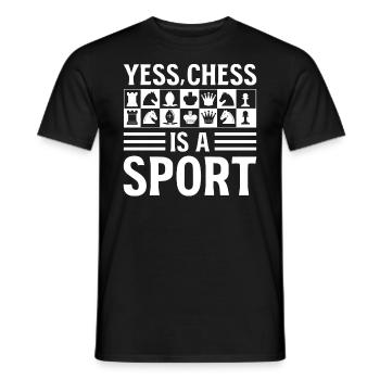 Yes Chess Is A Sport Schachmeister - Männer T-Shirt - Schwarz - Vorne - AI Model Male 178 light (178cm)