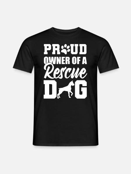 Proud Owner Of A Rescue Dog Tierpfleger - Männer T-Shirt - Schwarz