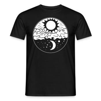 Nacht- und Tag-Mandala-Mond Astrologe - Männer T-Shirt - Schwarz - Vorne - AI Model Male 178 light (178cm)