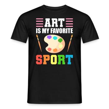 Art Is My Favorite Sport Kunstlehrer - Männer T-Shirt - Schwarz - Vorne - AI Model Male 178 light (178cm)