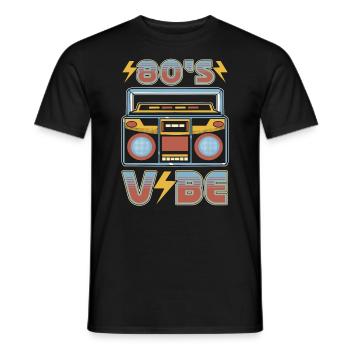 80s Vibe Antiquitätensammler - Männer T-Shirt - Schwarz - Vorne - AI Model Male 178 light (178cm)