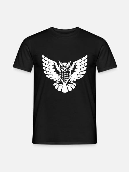 Eule mit großen Flügeln - Männer T-Shirt - Schwarz