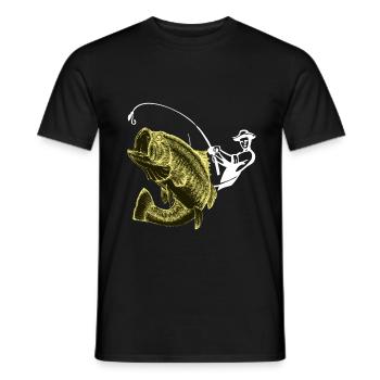 Angeln Angler Fisch - Männer T-Shirt - Schwarz - Vorne - AI Model Male 178 light (178cm)