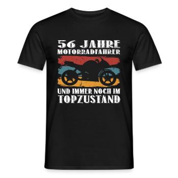 Motorradfahrer Motorrad 56 Jahre 56 Geburtstag - Männer T-Shirt - Schwarz - Vorne - AI Model Male 178 light (178cm)