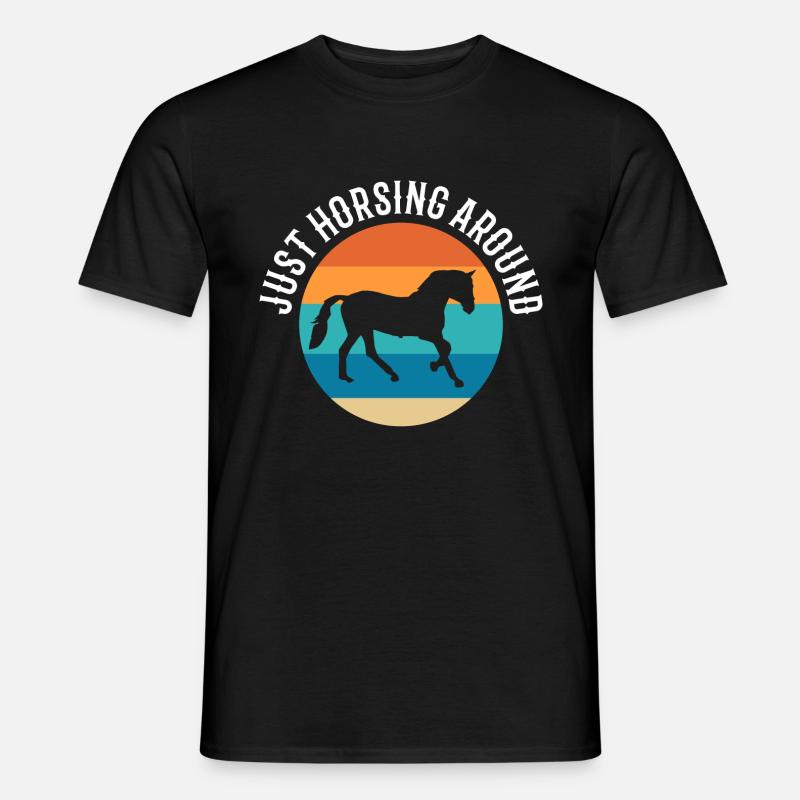 Just Horsing Around Reitlehrer - Männer T-Shirt - Schwarz