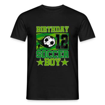 12th birthday Boy Soccer 12 Years Old Gifts - Männer T-Shirt - Schwarz - Vorne - AI Model Male 178 light (178cm)