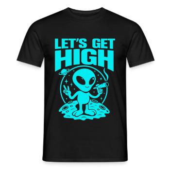 Alien Let's Get High - Men's T-Shirt - black - Front - AI Model Male 178 light (178cm)