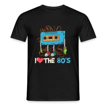 1980 - T-shirt homme - noir - Devant - AI Model Male 178 light (178cm)