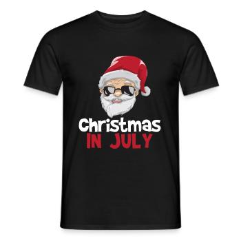 Noël en juillet Santa - T-shirt homme - noir - Devant - AI Model Male 178 light (178cm)