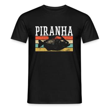 Piranha - T-shirt homme - noir - Devant - AI Model Male 178 light (178cm)