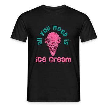 ice - Men's T-Shirt - black - Front - AI Model Male 178 light (178cm)