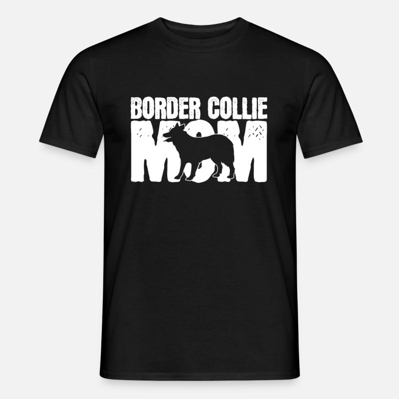Border-Collie-Mutter - Männer T-Shirt - Schwarz