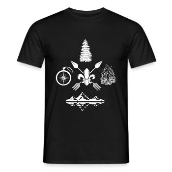 Scout camping - Men's T-Shirt - black - Front - AI Model Male 178 light (178cm)