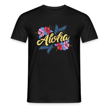 Aloha - T-shirt homme - noir - Devant - AI Model Male 178 light (178cm)