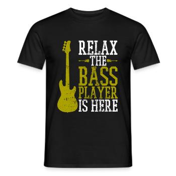 Bassgitarrist - Männer T-Shirt - Schwarz - Vorne - AI Model Male 178 light (178cm)