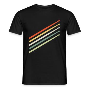 Baguettes de batteur - T-shirt homme - noir - Devant - AI Model Male 178 light (178cm)