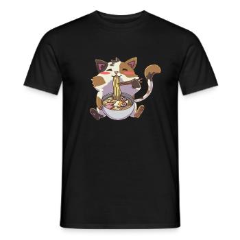 Ramen Neko Katze Kawaii - Männer T-Shirt - Schwarz - Vorne - AI Model Male 178 light (178cm)