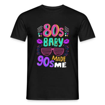 80s baby - Men's T-Shirt - black - Front - AI Model Male 178 light (178cm)