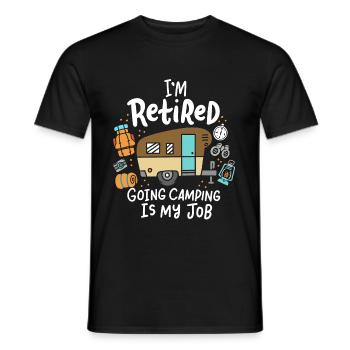 Camping retirement - Men's T-Shirt - black - Front - AI Model Male 178 light (178cm)
