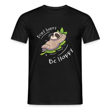 Faultier Witzig Sprichwort - Männer T-Shirt - Schwarz - Vorne - AI Model Male 178 light (178cm)