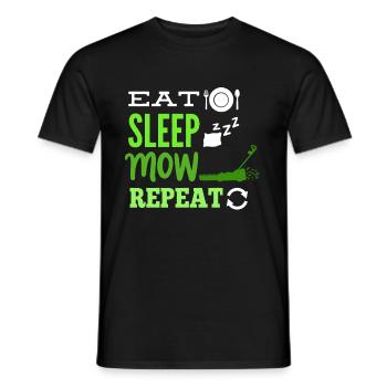 Mowing the lawn mower - Men's T-Shirt - black - Front - AI Model Male 178 light (178cm)