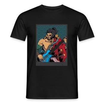 guitar player - Men's T-Shirt - black - Front - AI Model Male 178 light (178cm)